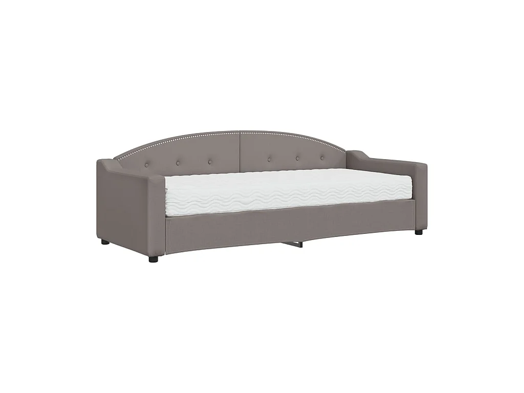 Sofá cama - 80x200 cm con colchón tela gris taupe ES10142