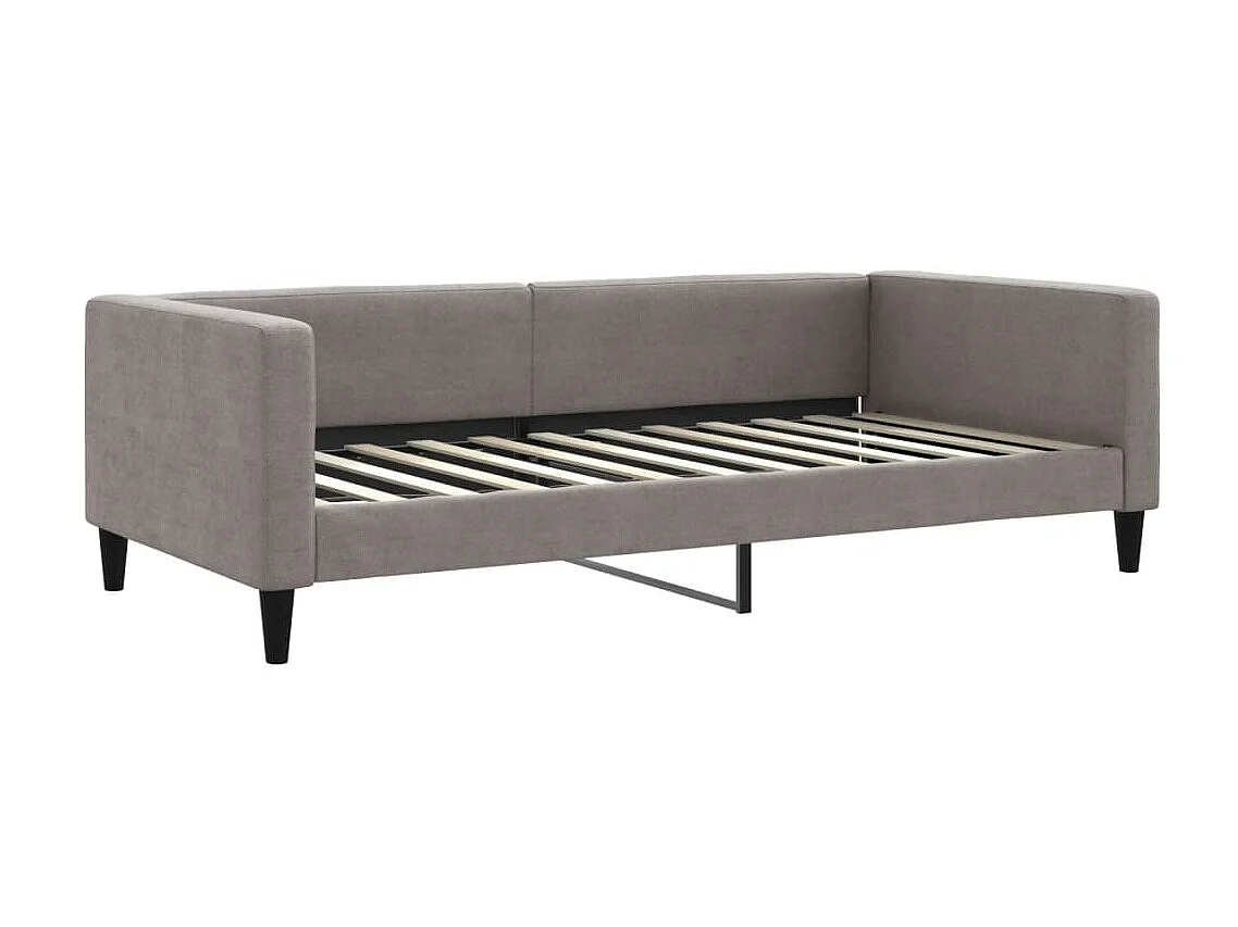 Lit - 100x200 cm avec matelas taupe tissu ASW84298