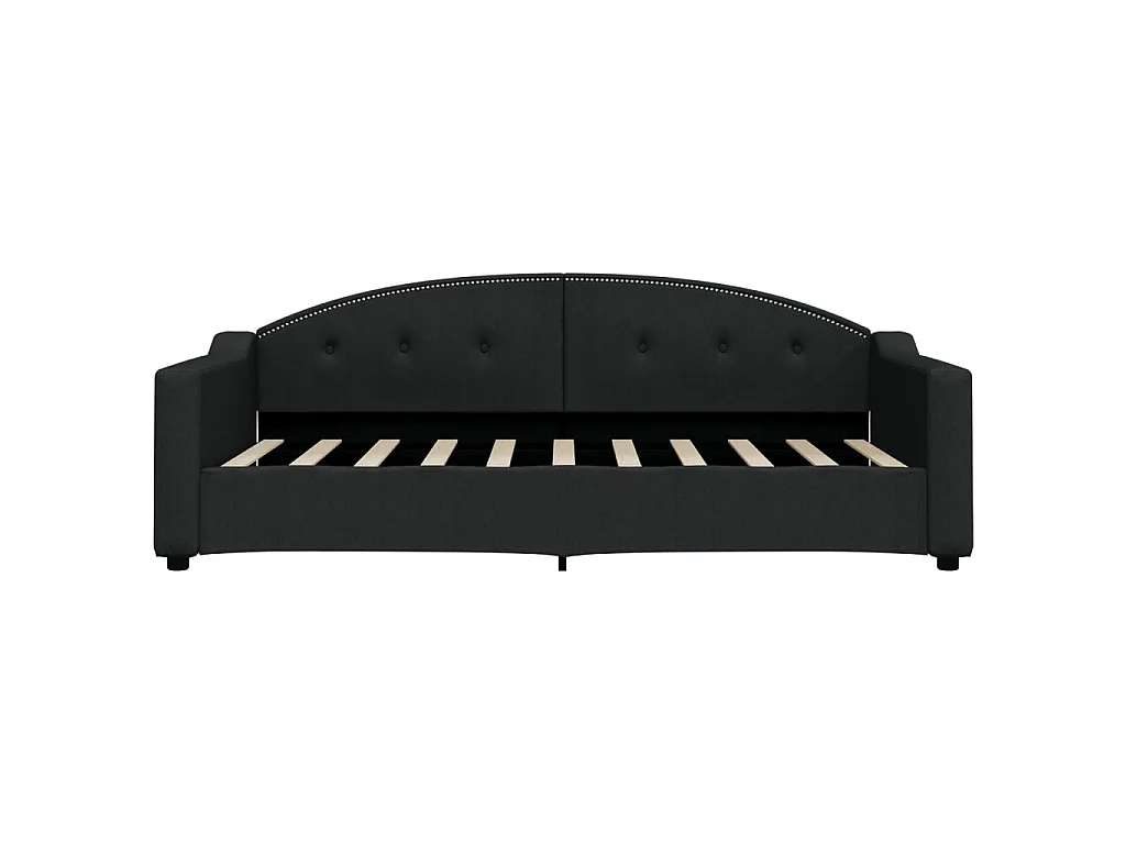 Lit - 90x190 cm avec matelas noir tissu WVGQ5957