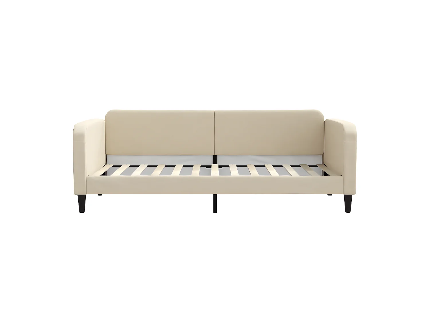 Lit - 90x200 cm avec matelas crème tissu WVGQ4282
