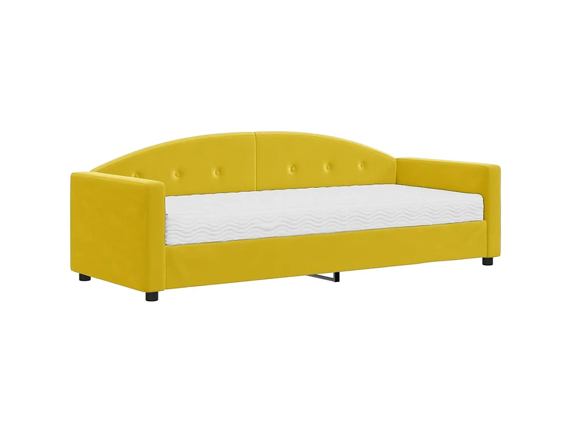 Tagesbett,Sofabett mit Matratze Gelb 80x200 cm Samt -gkd44098