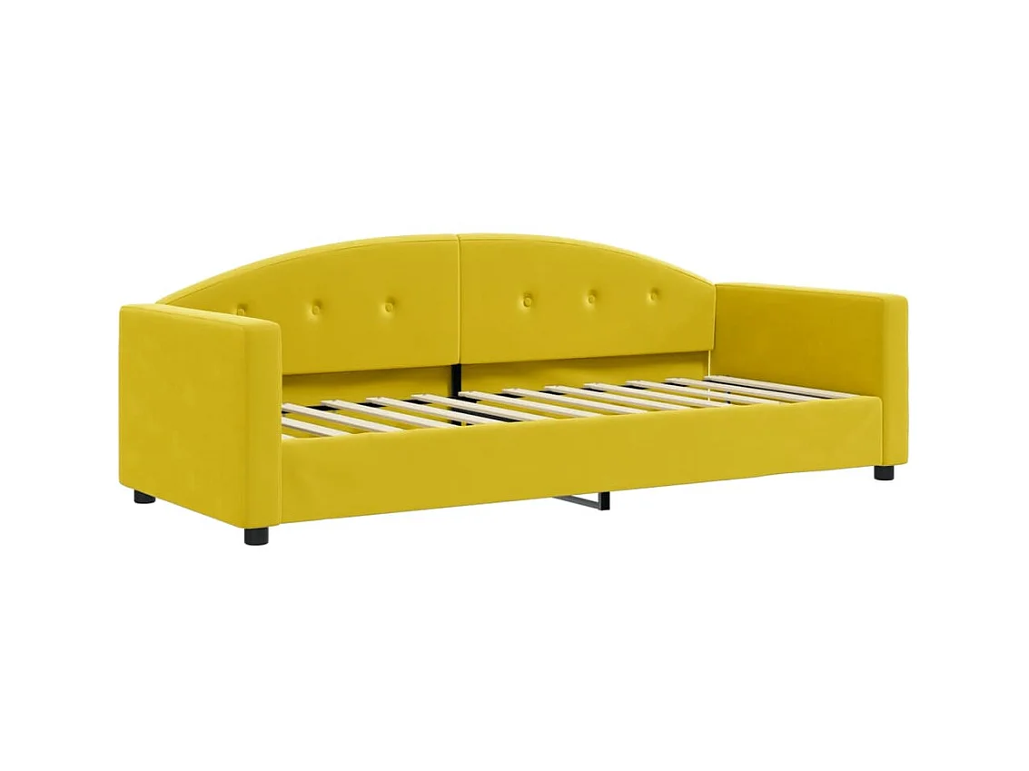 Tagesbett,Sofabett mit Matratze Gelb 80x200 cm Samt -gkd44098