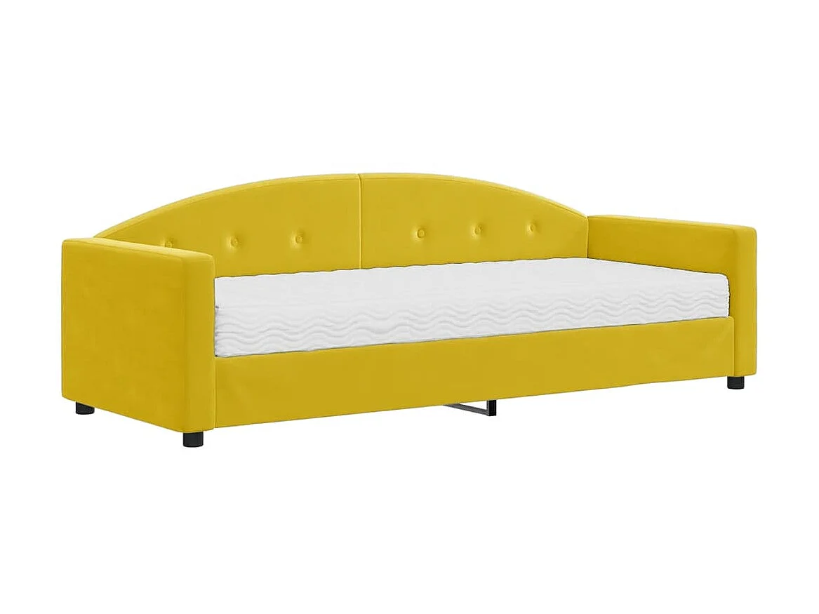 Slaapbank met matras 80x200 cm fluweel geel NL66791