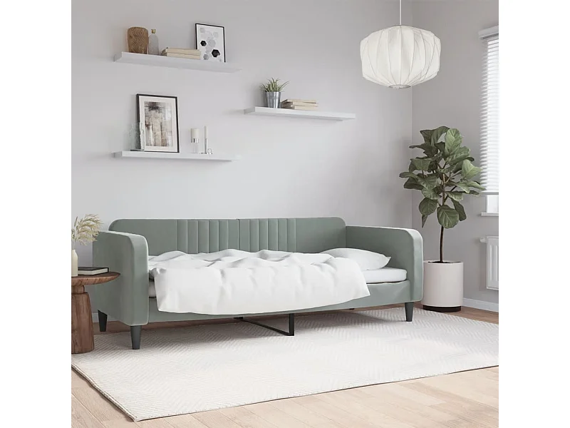 Sofá cama - 80x200 cm terciopelo gris claro ES37467