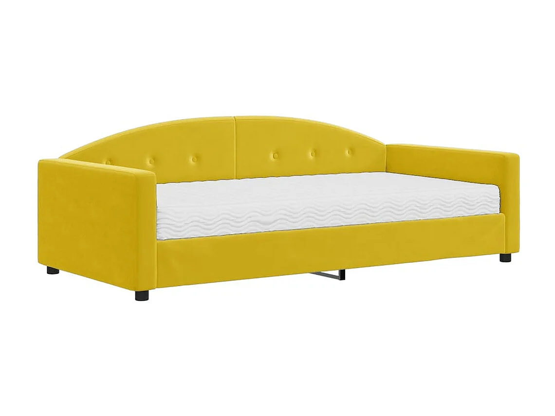 Tagesbett,Sofabett mit Matratze Gelb 100x200 cm Samt -gkd60759