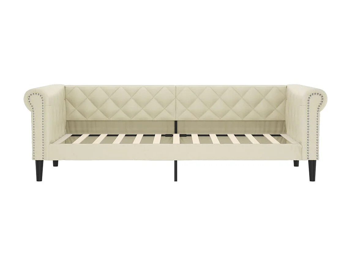 Lit - 100x200 cm crème similicuir WVGQ6129