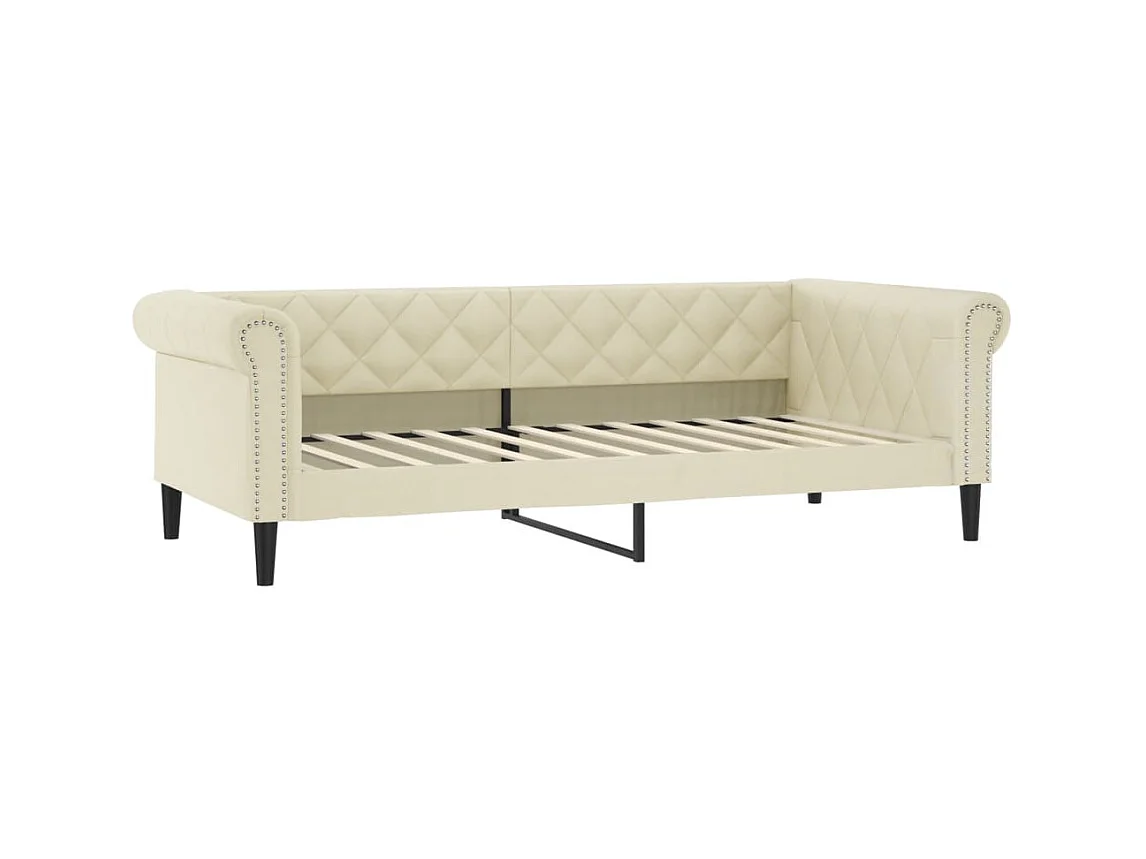 Sofá cama - 100x200 cm cuero sintético color crema ES30685