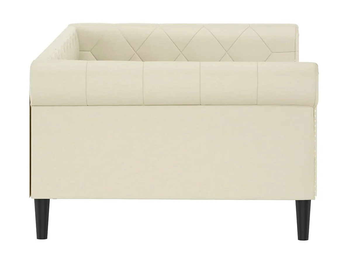 Lit - 100x200 cm crème similicuir WVGQ6129