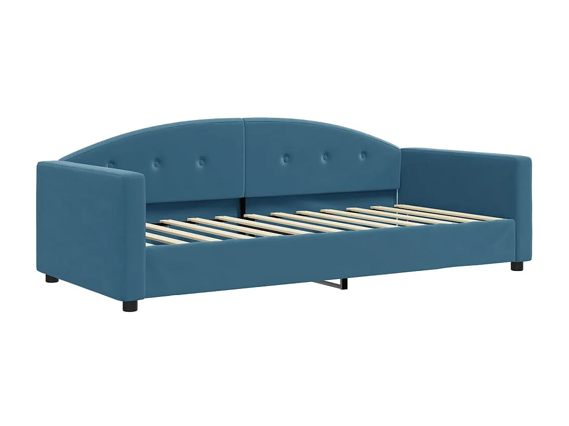 Lit - 90x200 cm avec matelas bleu velours WVGQ4344