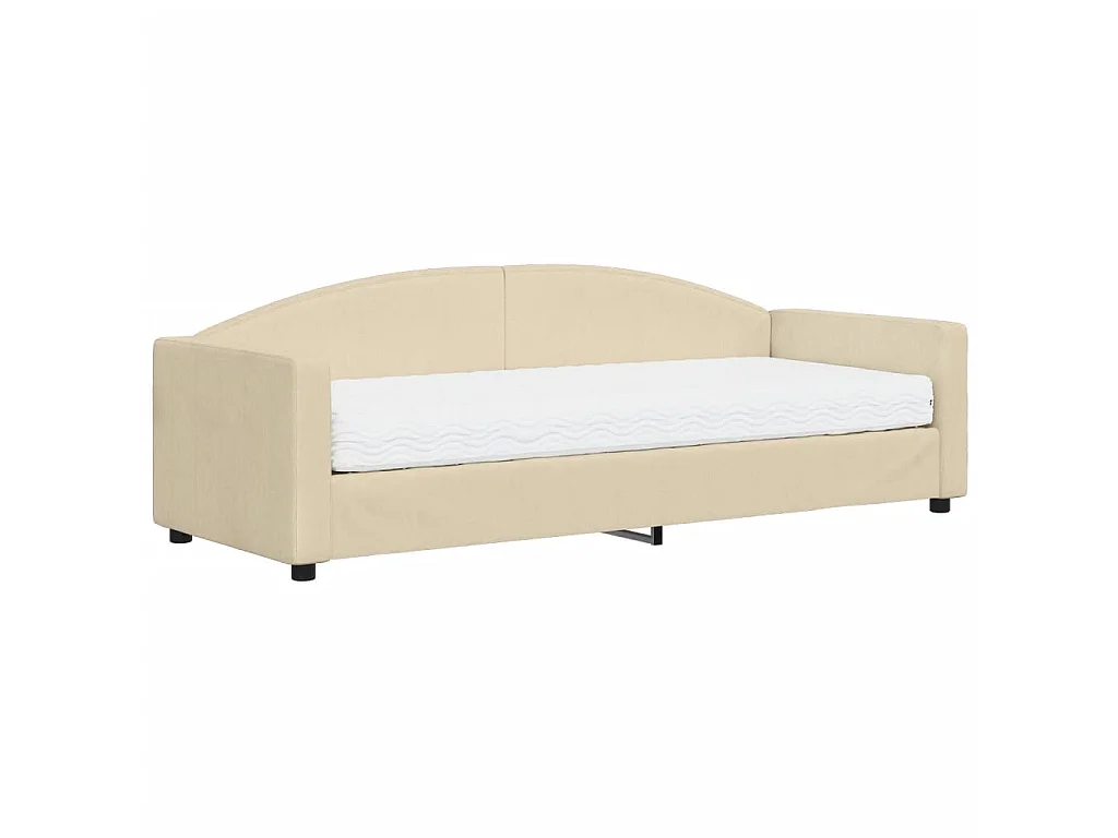 Slaapbank met matras 80x200 cm stof crèmekleurig NL42831