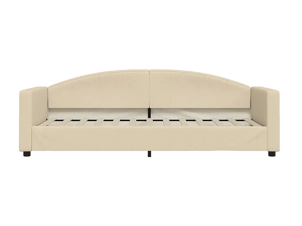 Lit - 80x200 cm avec matelas crème tissu WVGQ3601