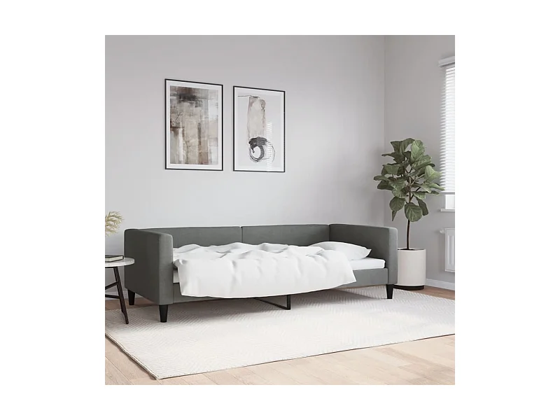 Tagesbett,Sofabett Dunkelgrau 90x200 cm Stoff -gkd38698