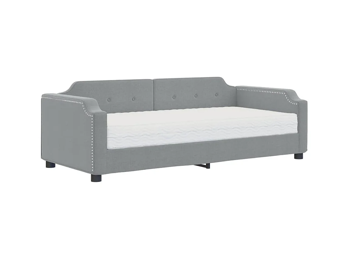 Slaapbank met matras 90x190 cm stof lichtgrijs NL11394