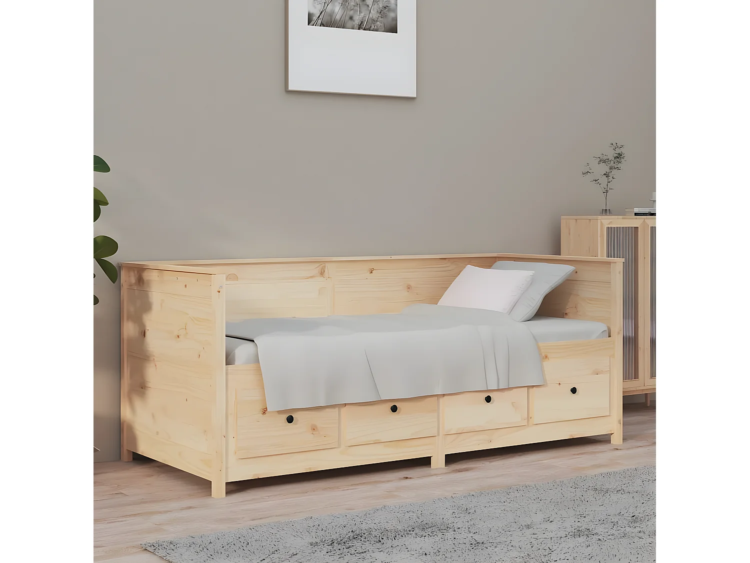 Tagesbett,Sofabett 90x190 cm Massivholz Kiefer -gkd64935