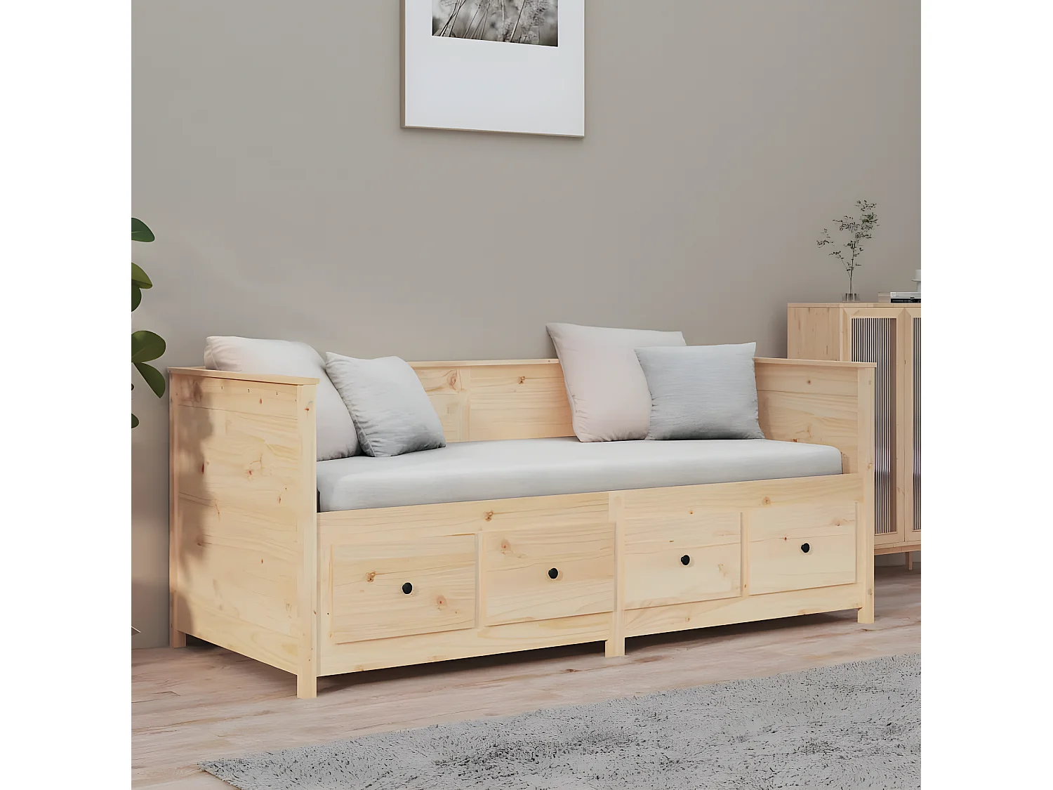 Tagesbett,Sofabett 90x190 cm Massivholz Kiefer -gkd64935