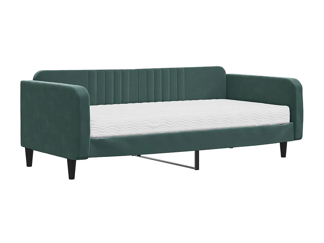 Tagesbett,Sofabett mit Matratze Dunkelgrün 100x200 cm Samt -gkd44292
