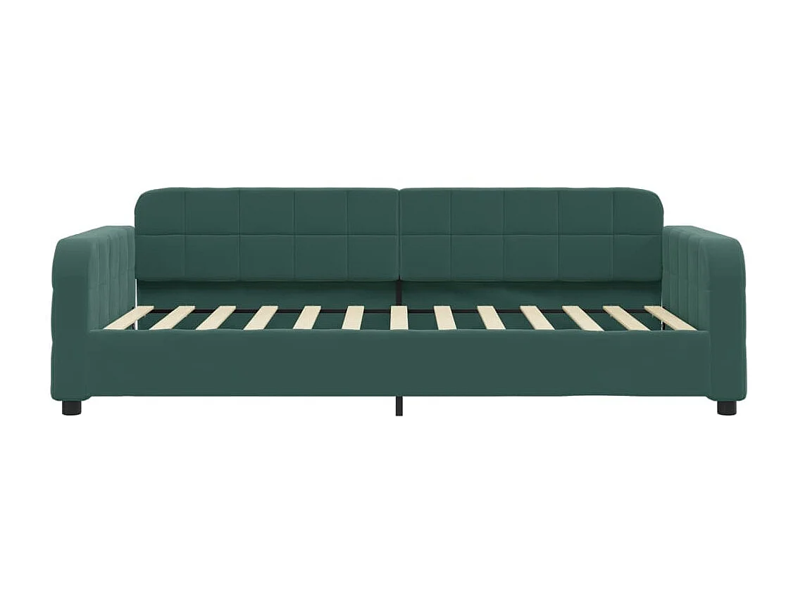 Lit - 90x200 cm avec matelas vert foncé velours ASW25047
