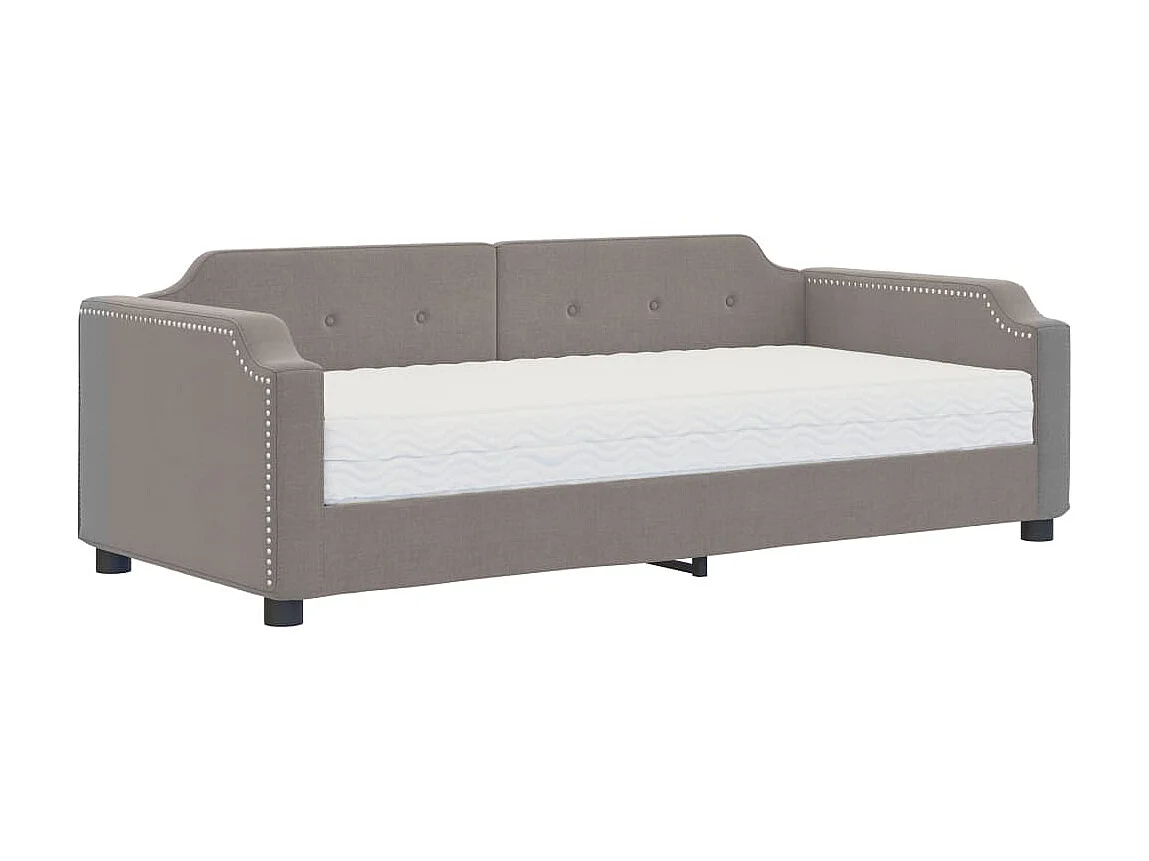 Lit - 80x200 cm avec matelas taupe tissu WVGQ4626