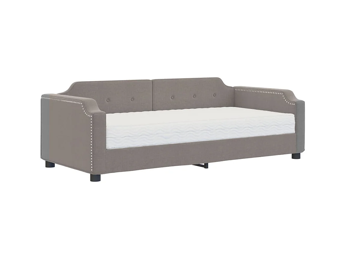 Sofá cama - 80x200 cm con colchón tela gris taupe ES41509