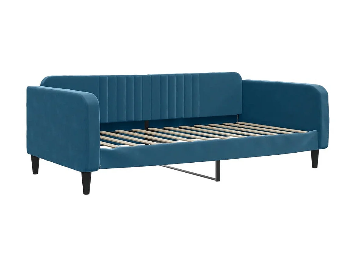 Lit - 100x200 cm avec matelas bleu velours WVGQ5656