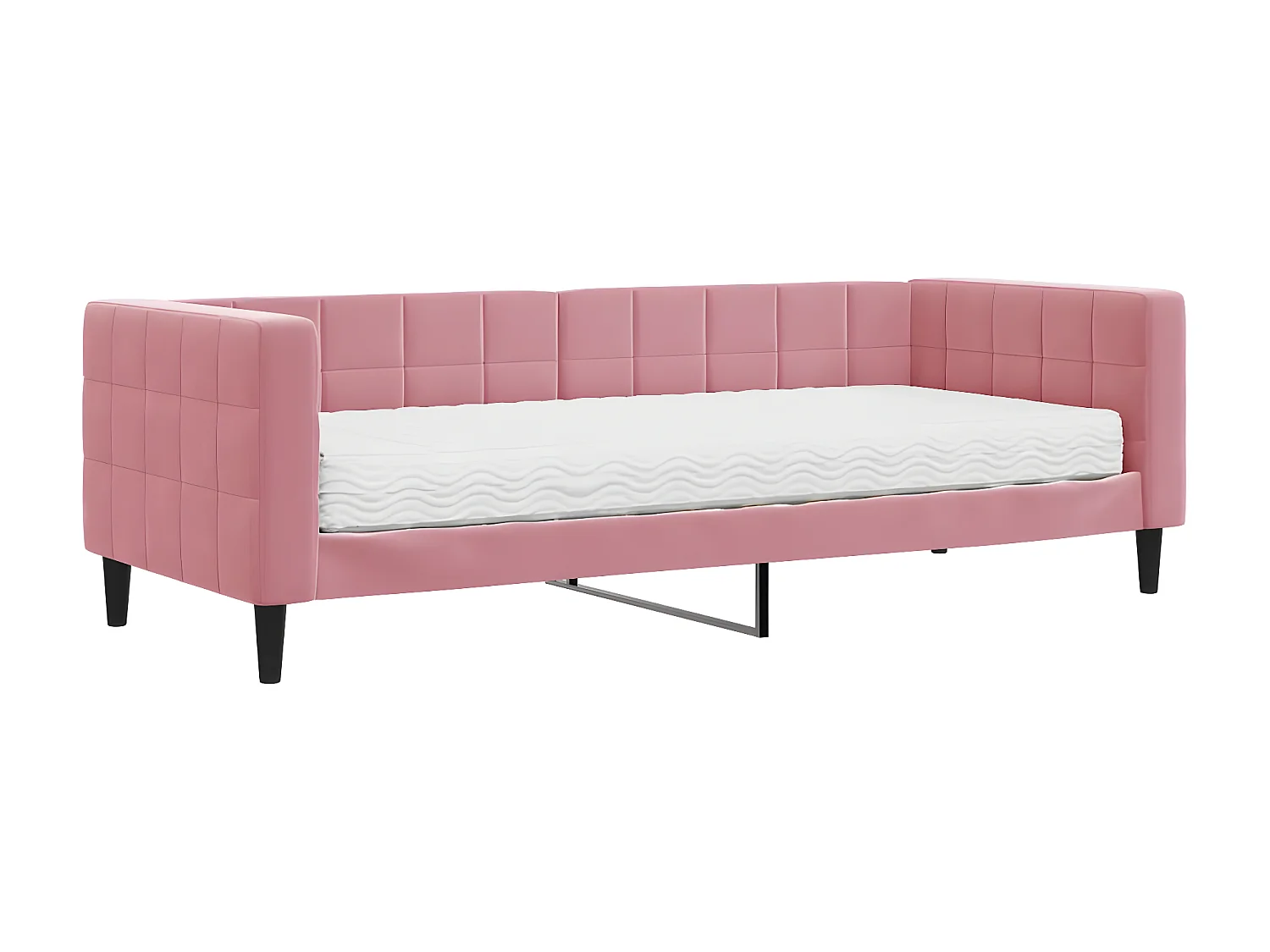 Sofá-cama 80x200 cm com colchão veludo rosa PT711028