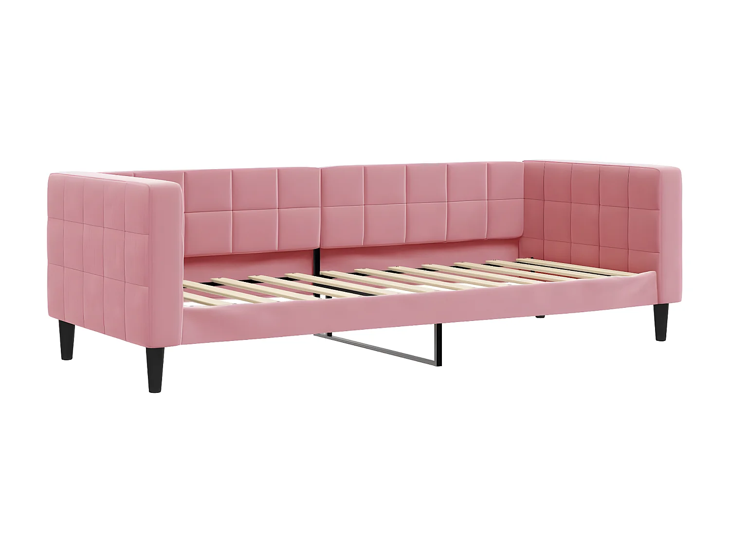 Sofá-cama 80x200 cm com colchão veludo rosa PT711028
