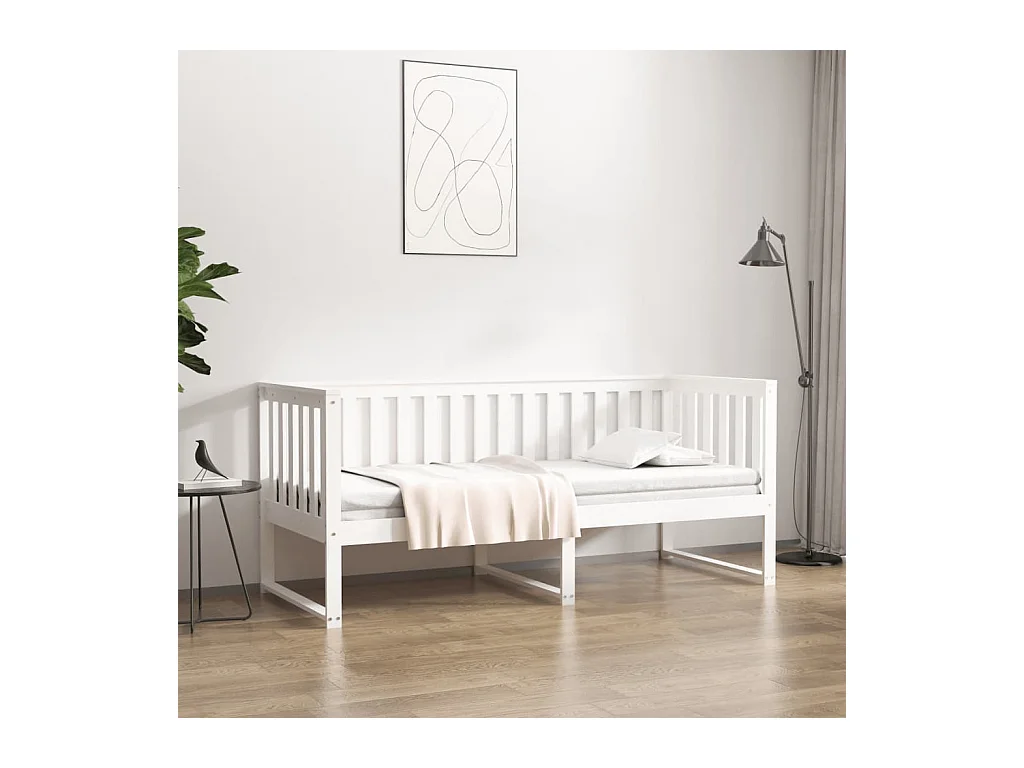 Lit - 75x190 cm Blanc Bois de pin massif WVGQ1131