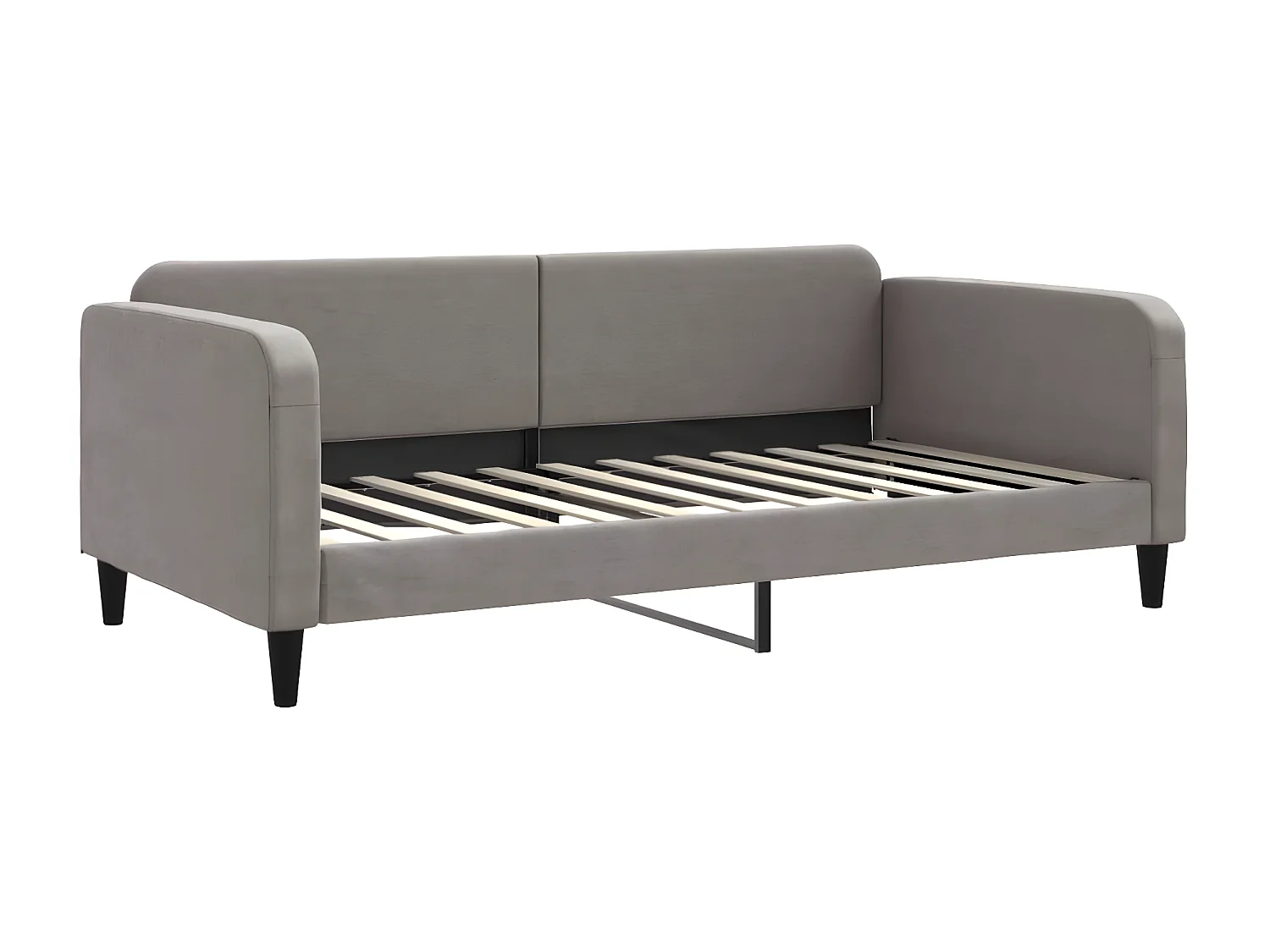 Lit - 100x200 cm avec matelas taupe tissu WVGQ9232