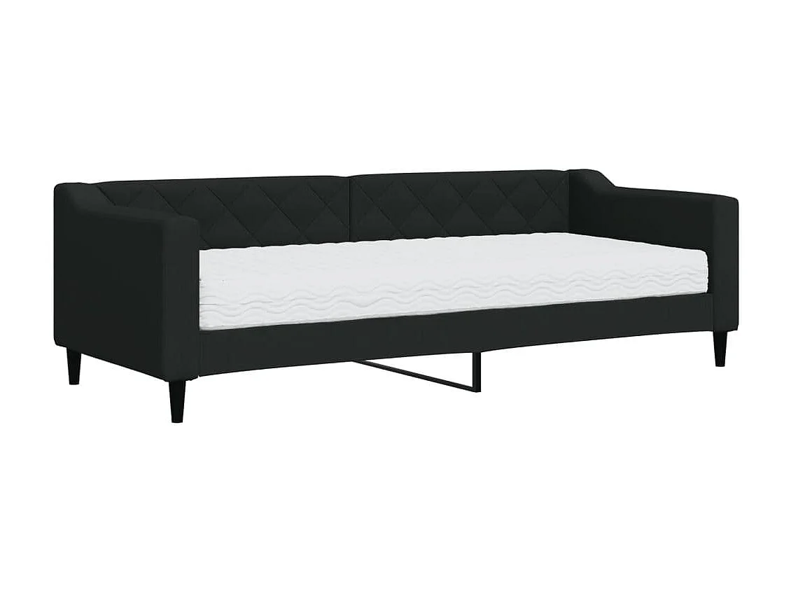 Sofá-cama 80x200 cm com colchão tecido preto PT643136