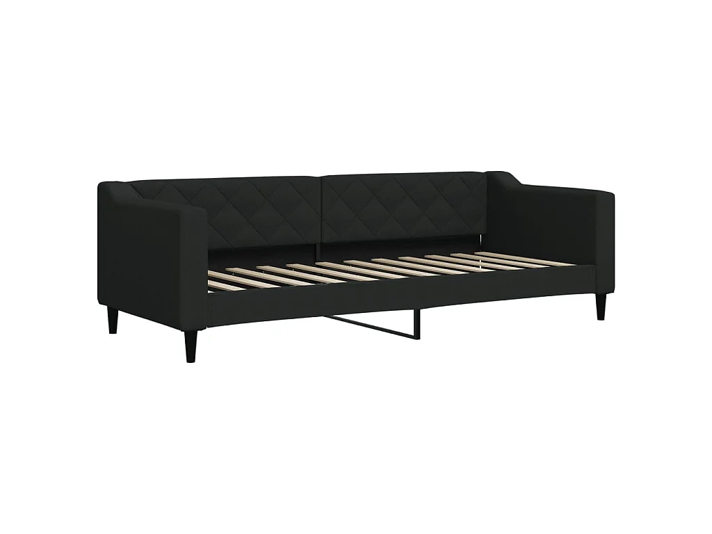 Sofá-cama 80x200 cm com colchão tecido preto PT643136