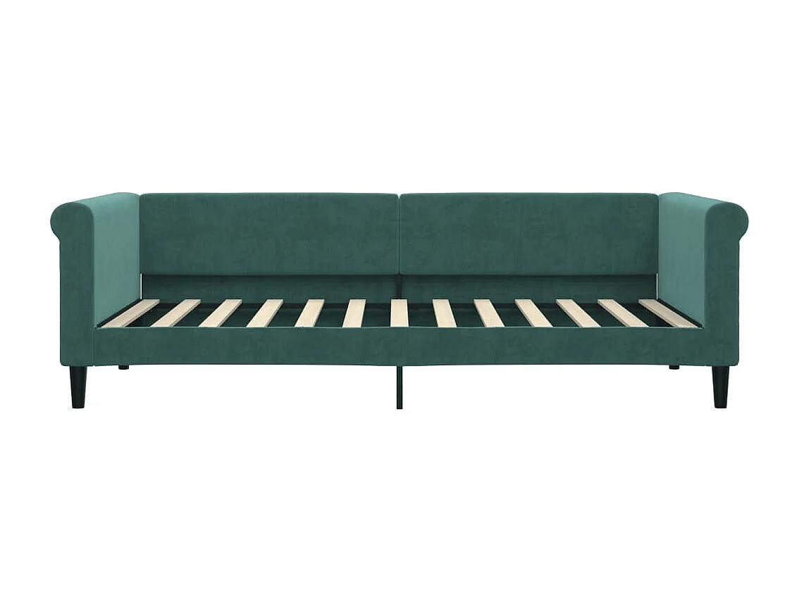 Sofá-cama 90x200 cm com colchão veludo verde-escuro PT633183