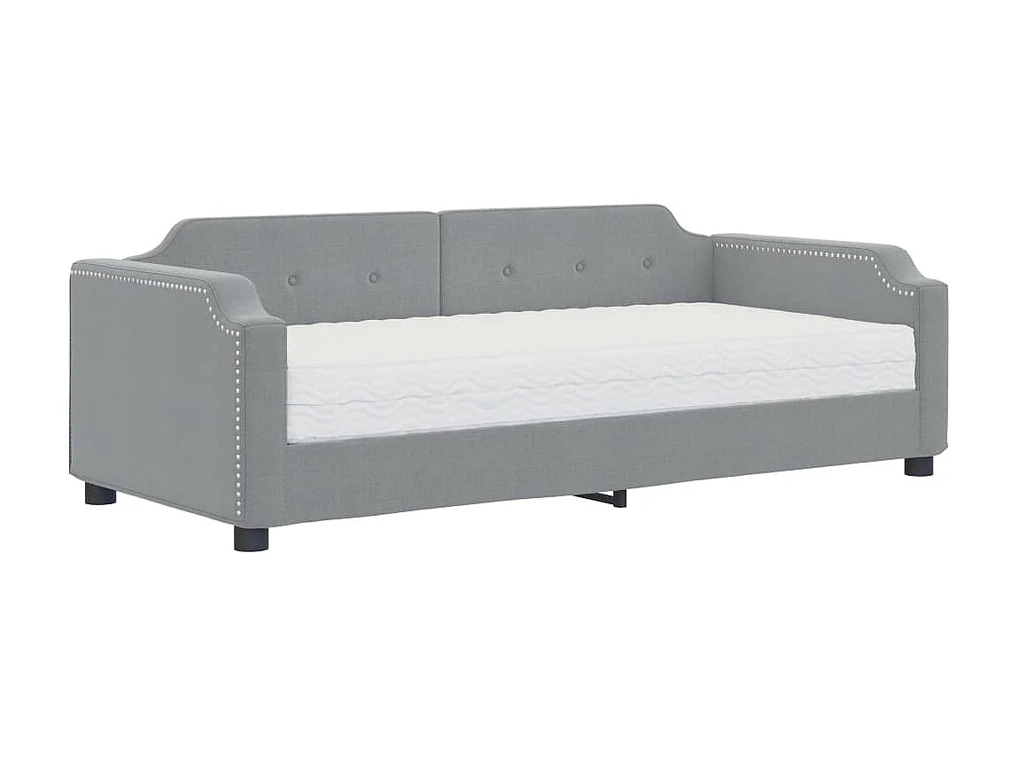 Lit - 100x200 cm avec matelas gris clair tissu WVGQ4595
