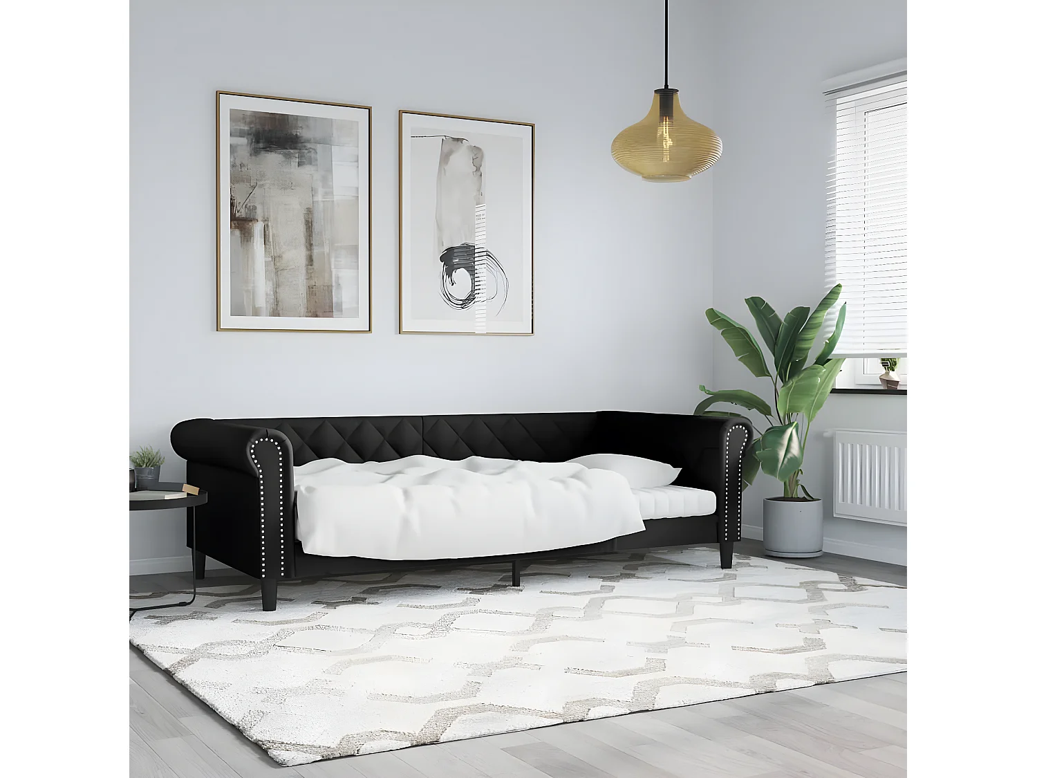 Lit - 80x200 cm noir similicuir WVGQ1270