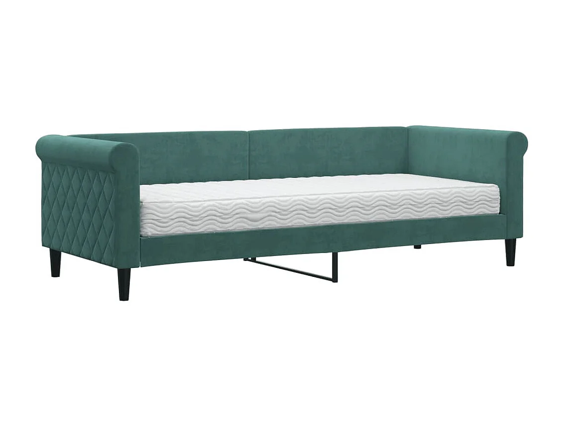 Lit - 80x200 cm avec matelas vert foncé velours WVGQ5814