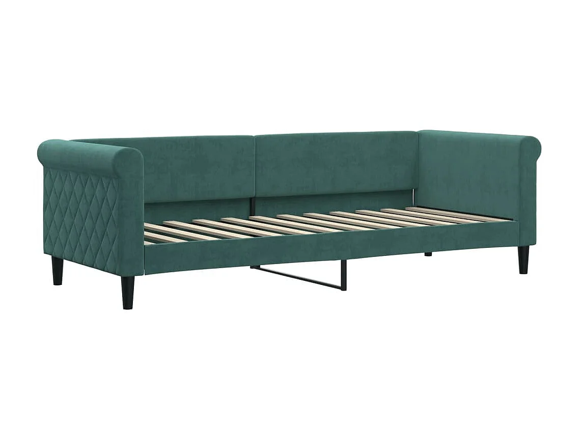 Lit - 80x200 cm avec matelas vert foncé velours WVGQ5814