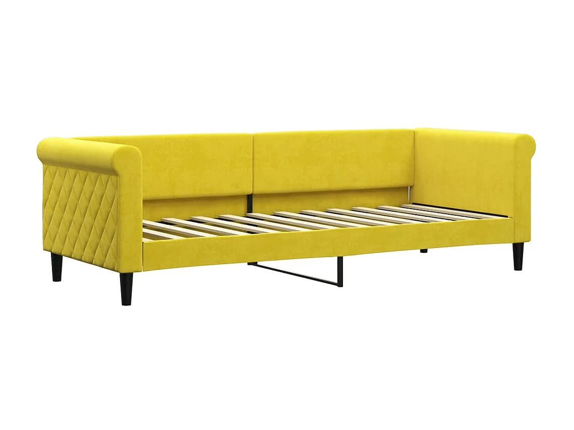 Cama com colchão 80x200 cm veludo amarelo PT647431