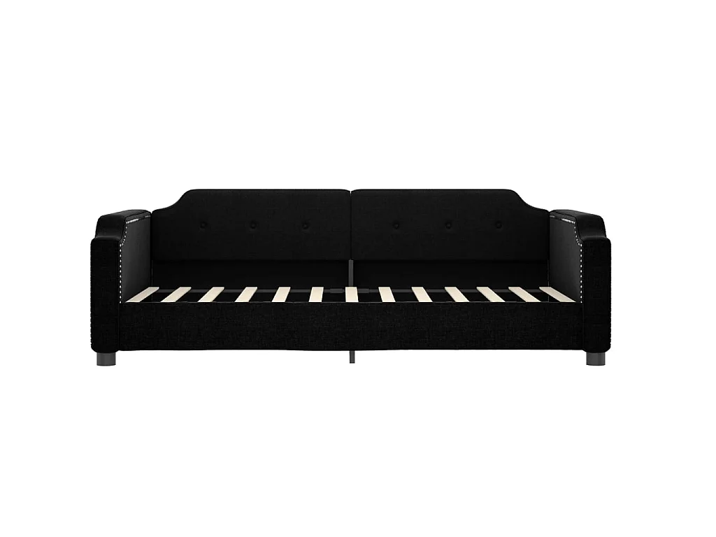 Lit - 80x200 cm avec matelas noir tissu WVGQ6063