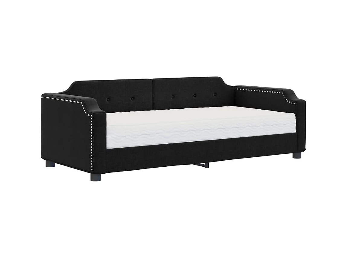 Sofá cama - 80x200 cm con colchón tela negro ES16344