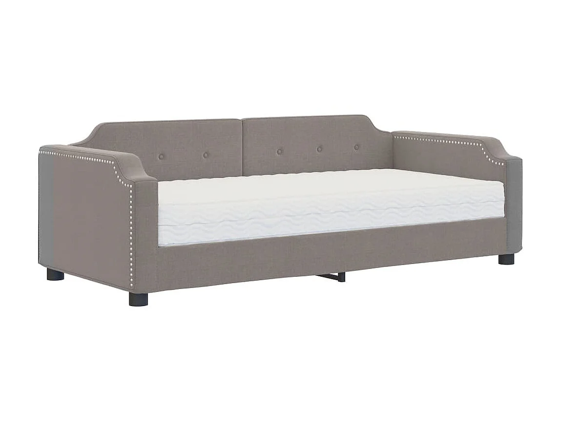 Tagesbett,Sofabett mit Matratze Taupe 100x200 cm Stoff -gkd44472