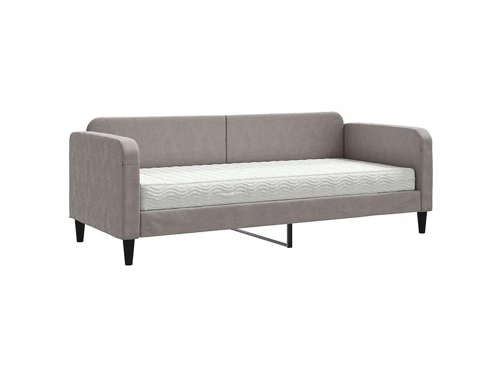 Lit - 80x200 cm avec matelas taupe tissu WVGQ5956