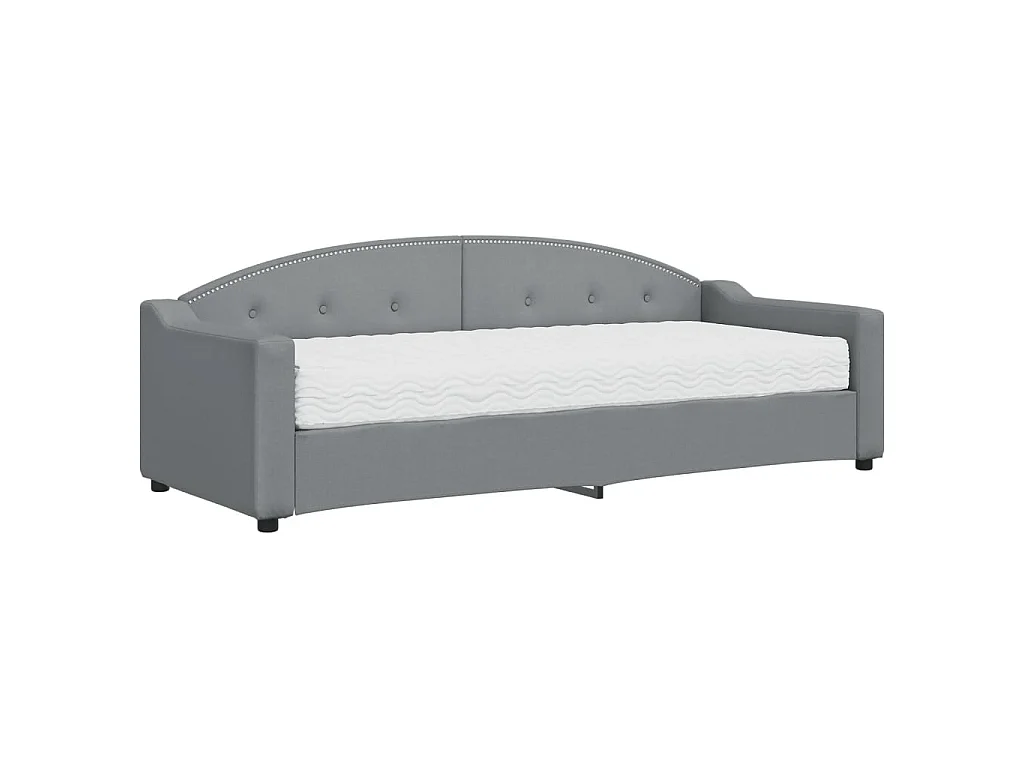 Slaapbank met matras 80x200 cm stof lichtgrijs NL21559