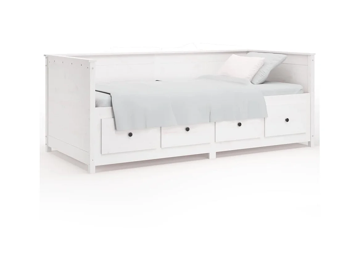 Lit - 90x190 cm Blanc Bois de pin massif WVGQ4640