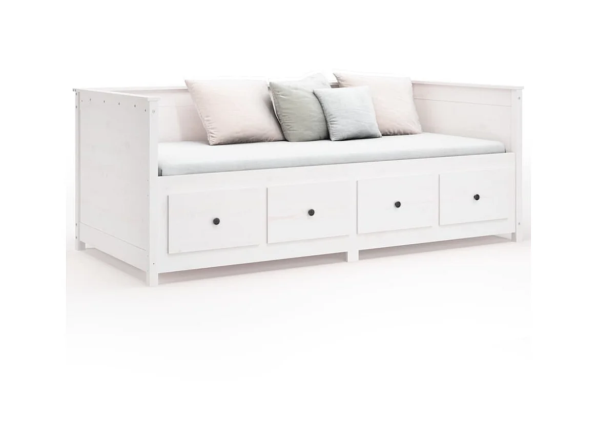 Lit - 90x190 cm Blanc Bois de pin massif WVGQ4640