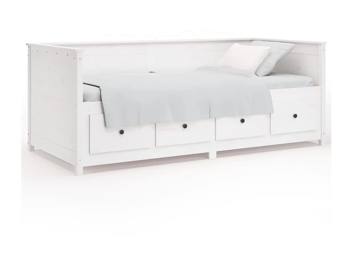 Lit - 90x190 cm Blanc Bois de pin massif WVGQ4640