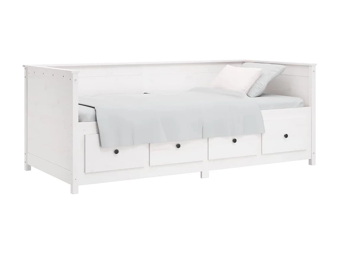 Lit - 90x190 cm Blanc Bois de pin massif WVGQ4640