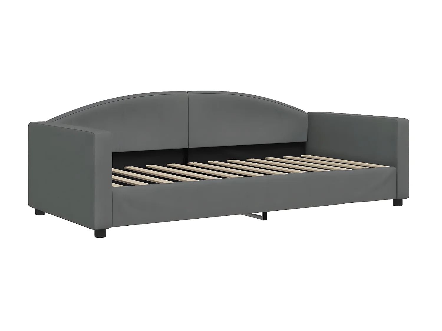 Sofá cama - 90x200 cm con colchón tela gris oscuro ES78202