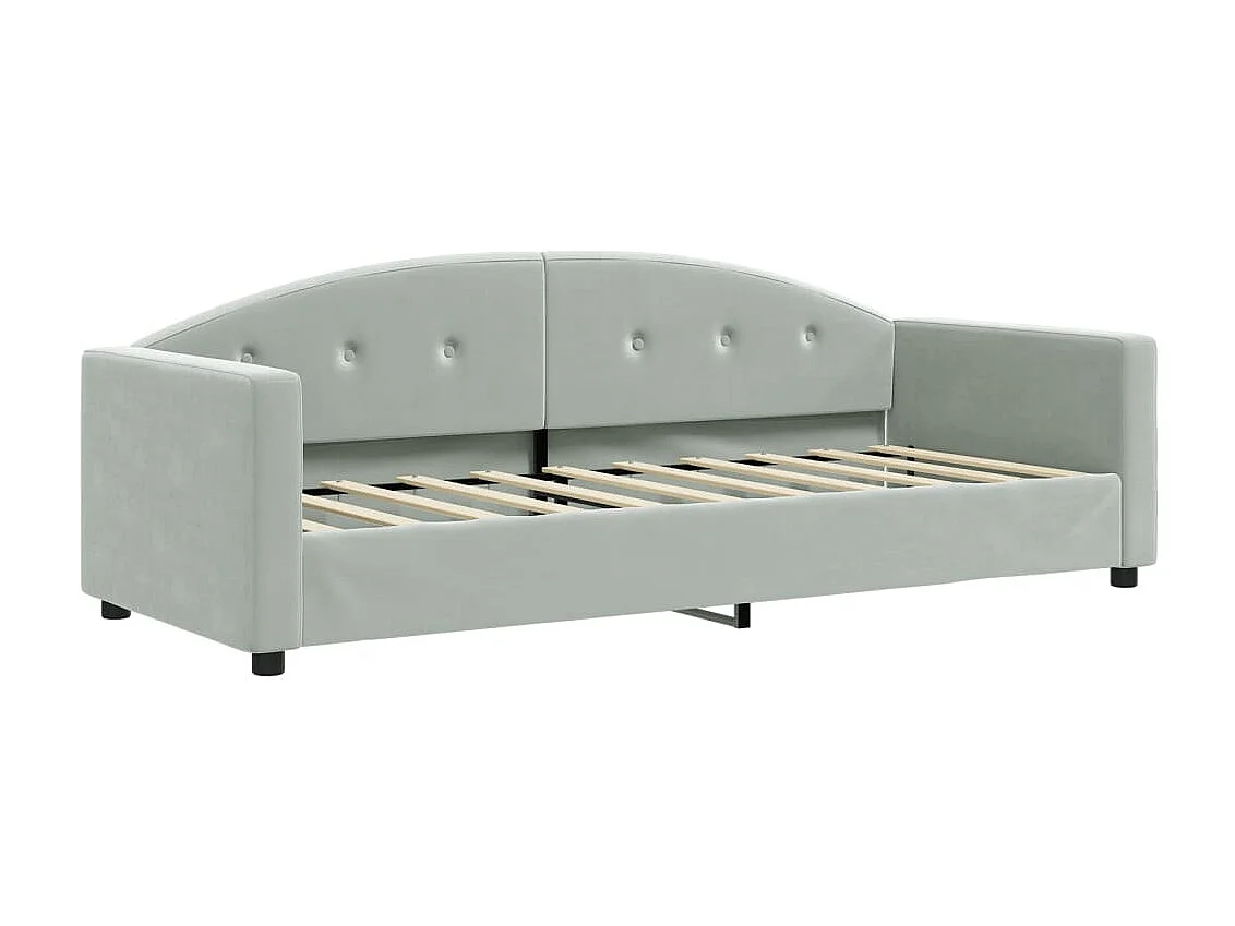 Sofá-cama 80x200 cm veludo cinzento-claro PT730017