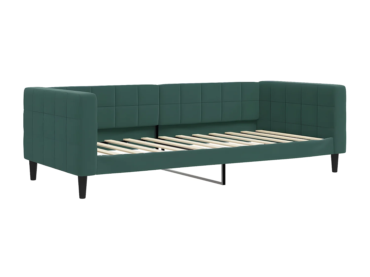 Lit - 90x200 cm avec matelas vert foncé velours WVGQ1677