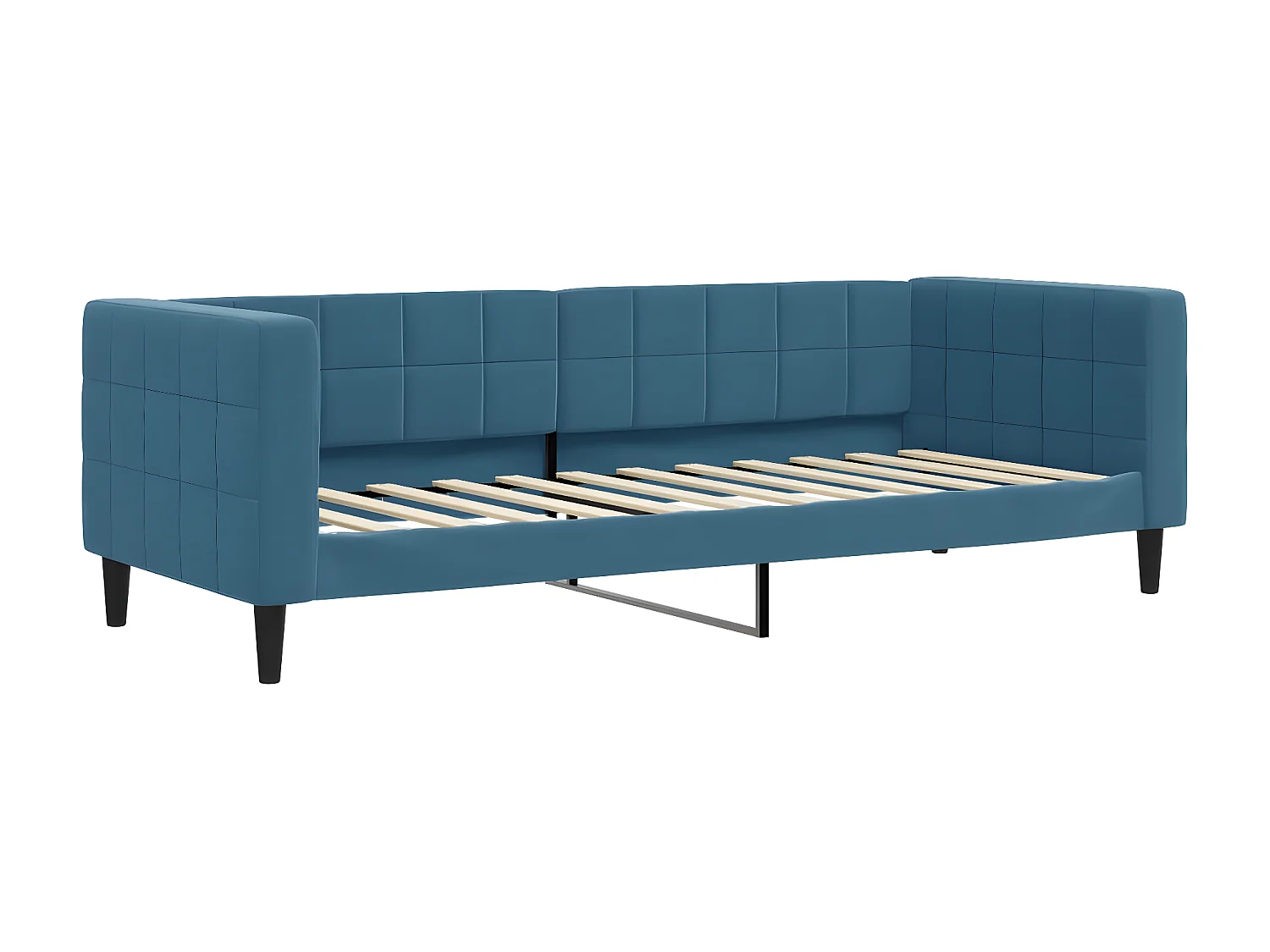 Sofá cama - 80x200 cm con colchón terciopelo azul ES26751
