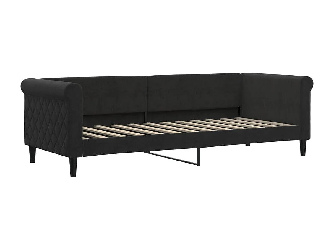 Lit - 80x200 cm avec matelas noir velours WVGQ7934